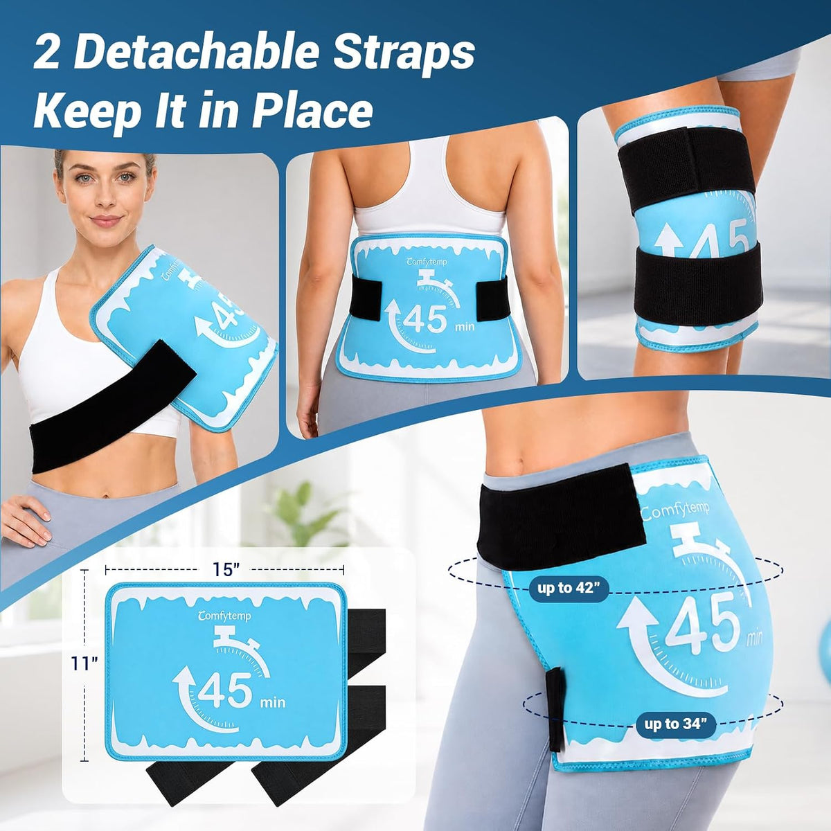 Gel Ice Packs for Injuries Reusable, 45 Min Long Lasting Ice Pack