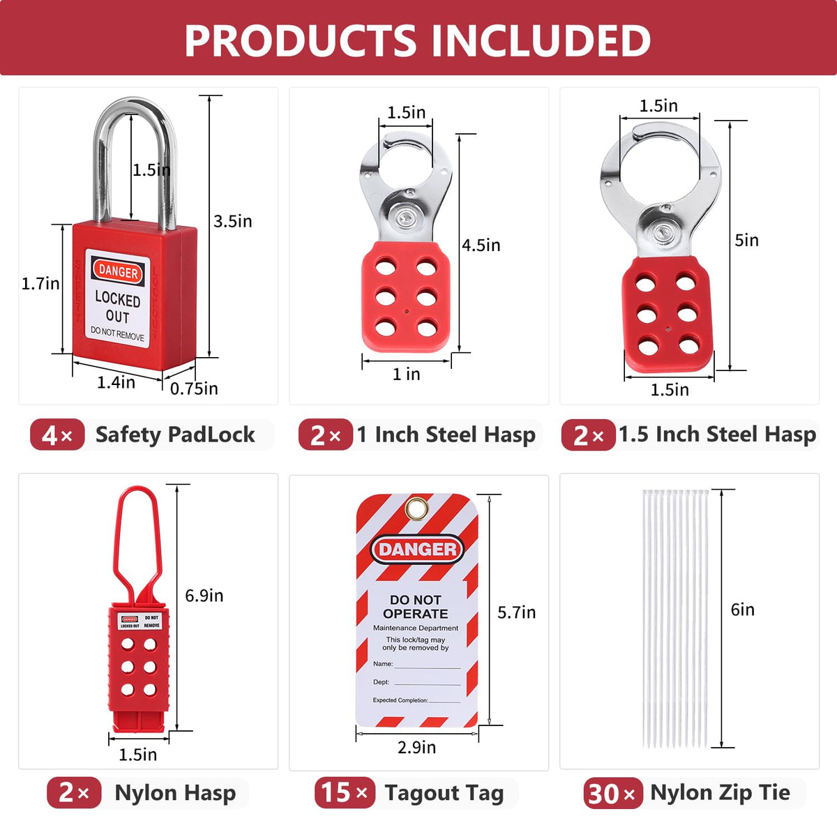 Loto Lockout Tagout Kit with Portable Toolbox & Industrial Safety Locks