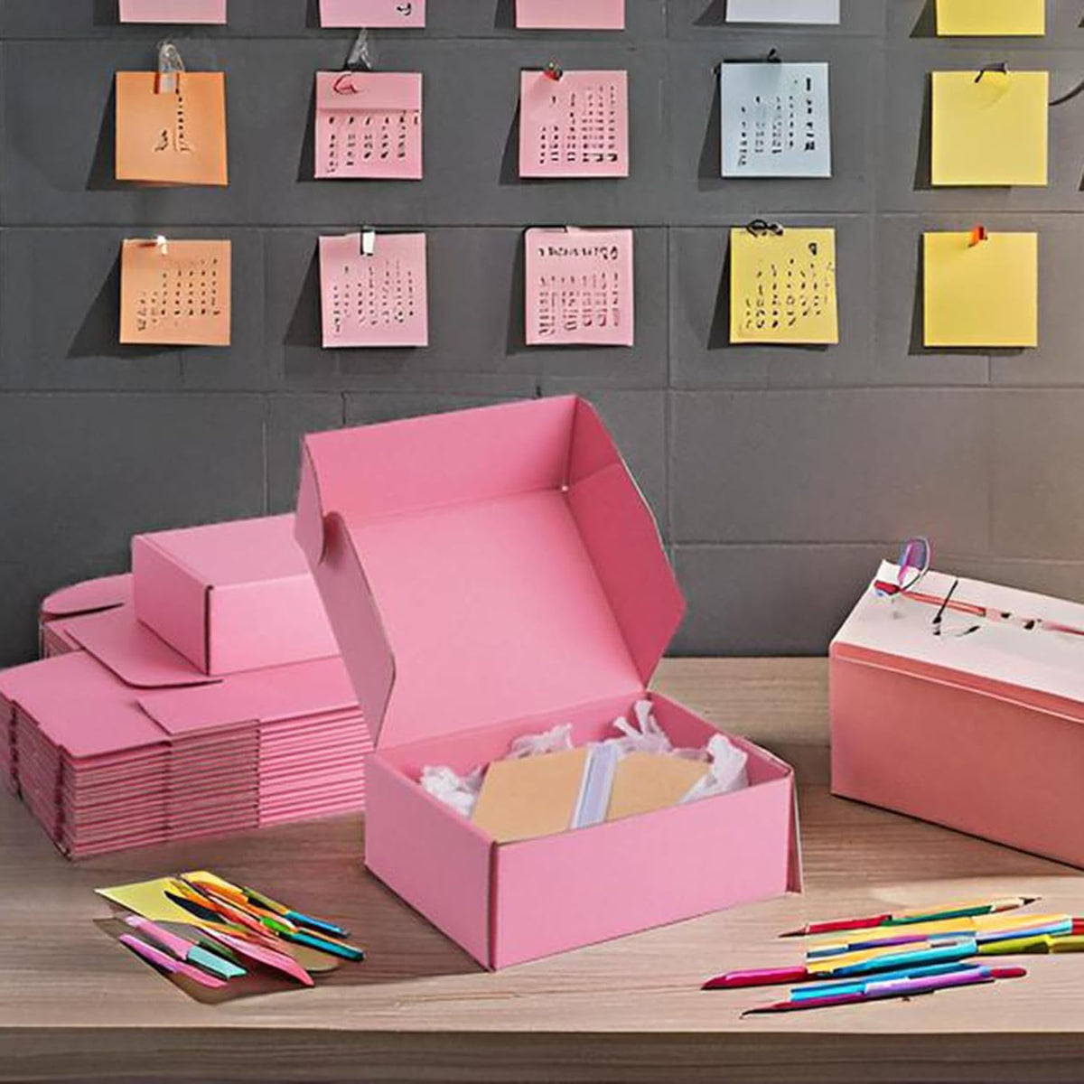 8x6x3 inch Pink Shipping Boxes for Small Business- Set of 25