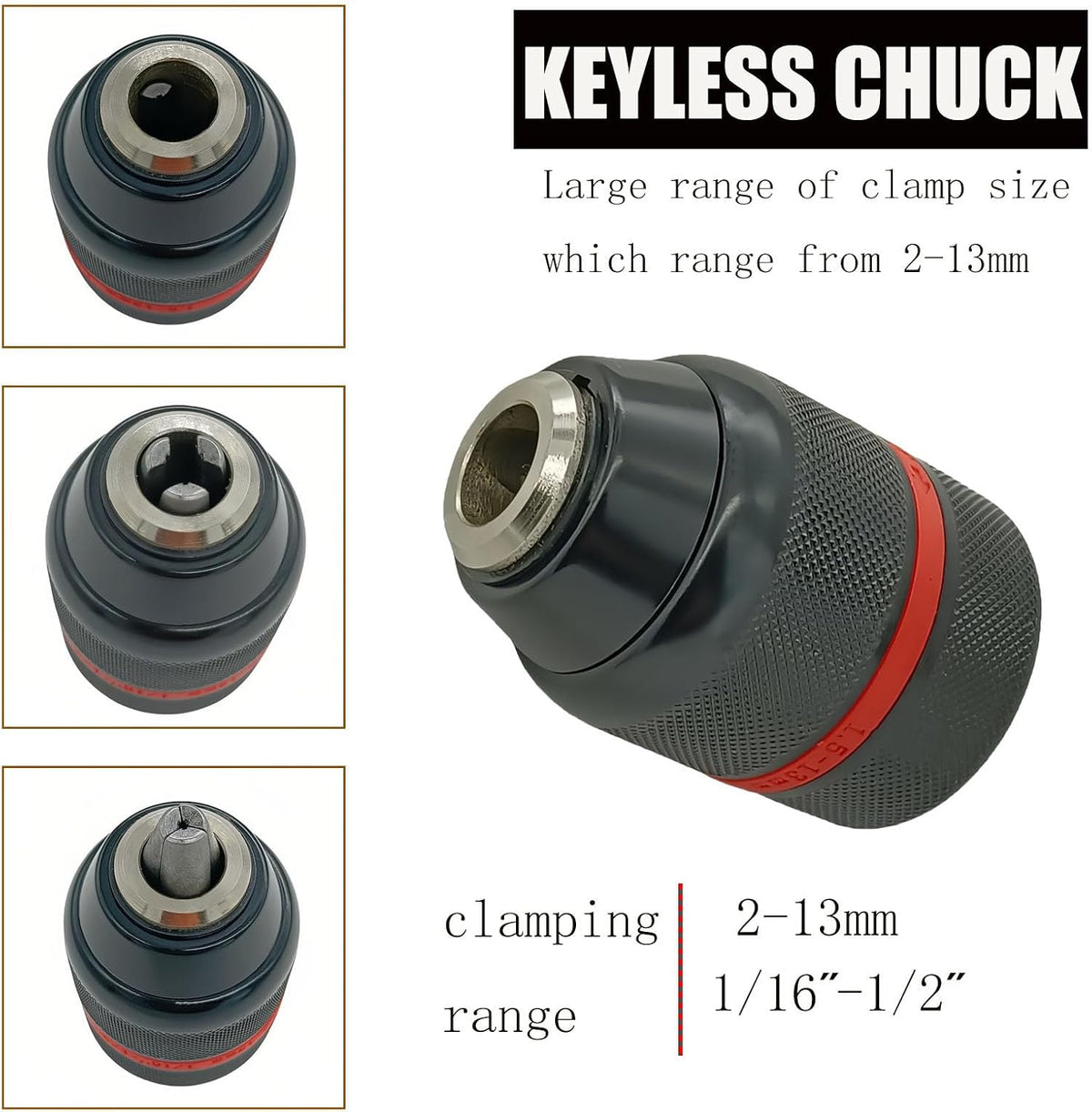 2-13MM Keyless Type Drill Chuck 1/2-20Unf Hand Drill Chuck Conversion Tool