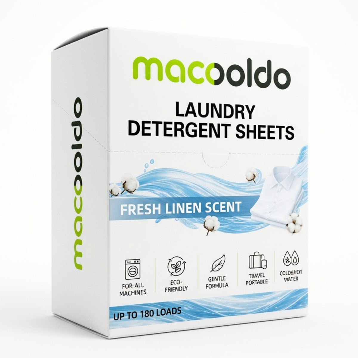 Laundry Detergent Sheets, 90 Count 180 Loads, Fresh Linen