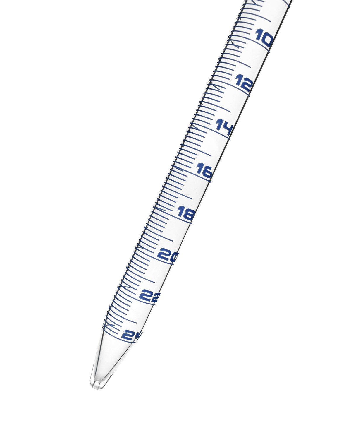 Serological Pipette, 25ml - Class A, Tolerance ±0.100ml - Blue Graduations - Color Code, White - Calibrated for