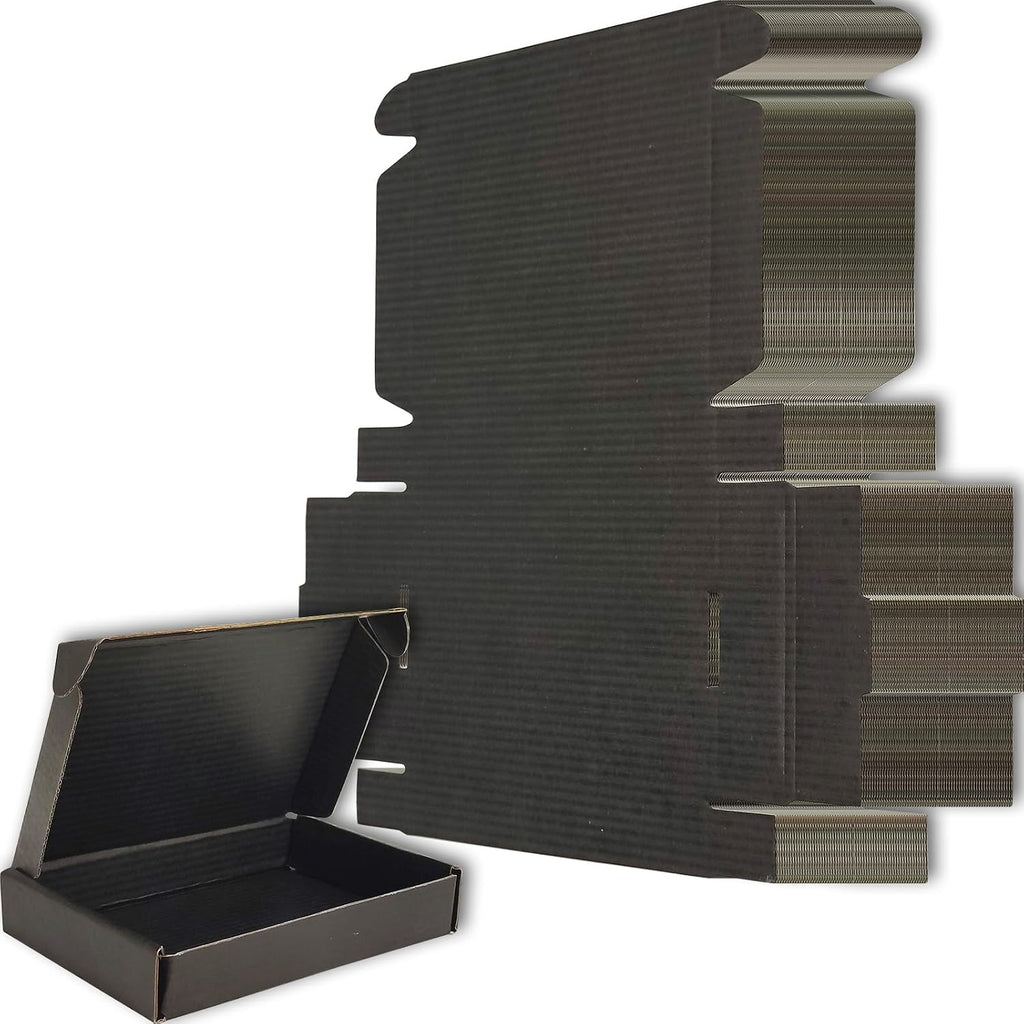 6x4x1 Shipping Boxes Set of 50, Black Mailer Corrugated Cardboard Box