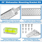 W10426979 24" Dishwasher Mounting Bracket Kit for Granite Countertops