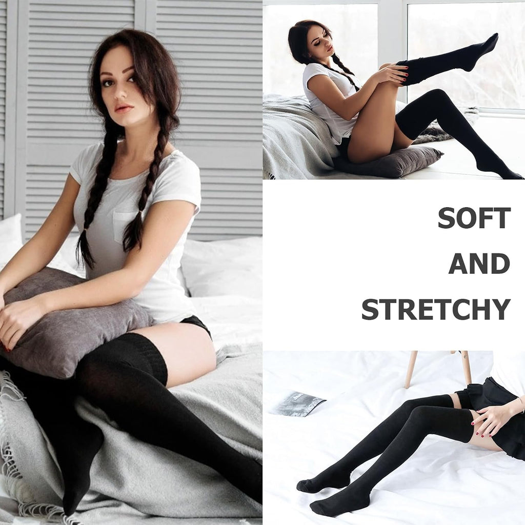 Extra Long High Thigh Socks Striped Over Knee Thin Tights Long Stocking