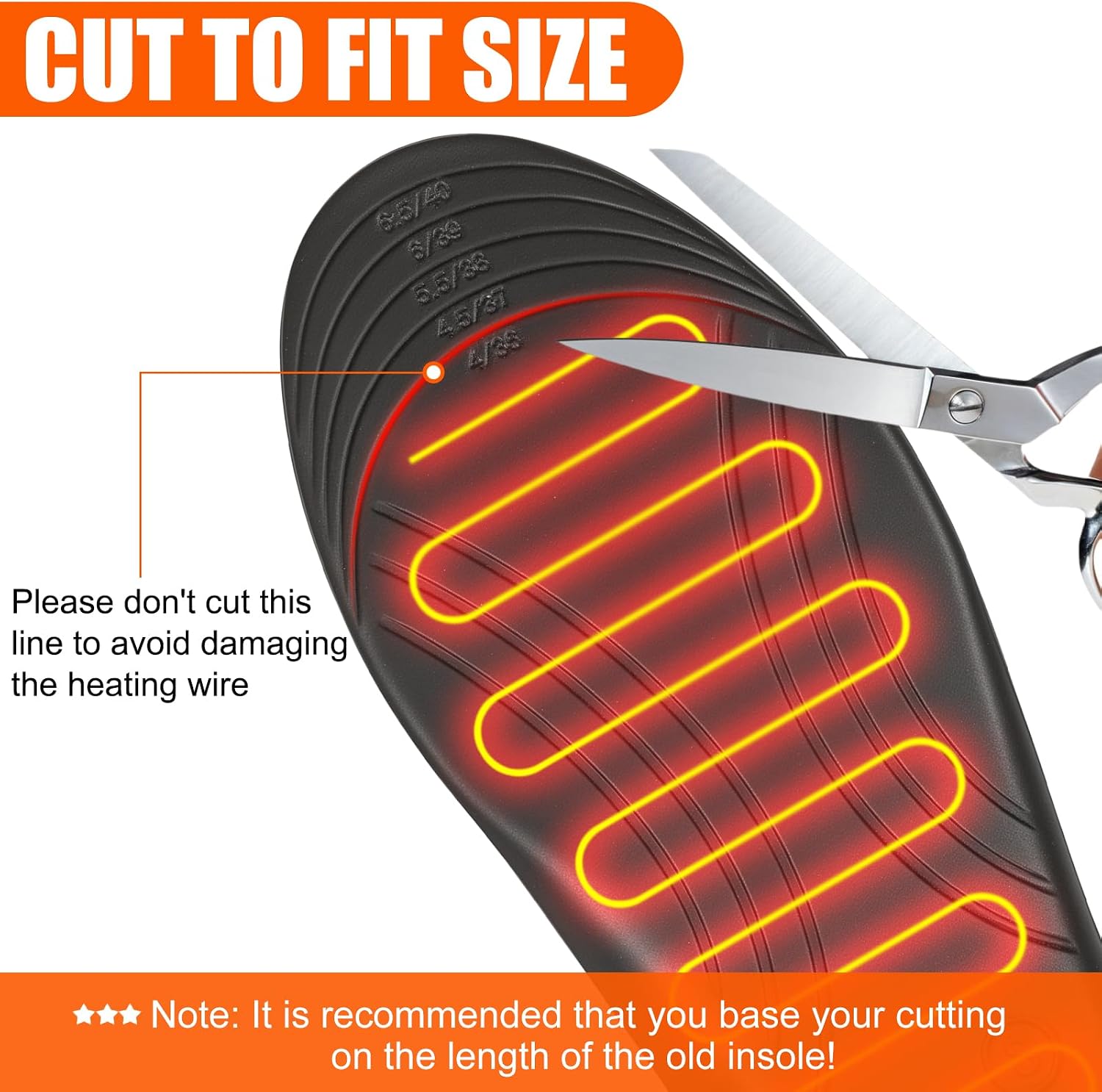 Heated Insoles, Heated Insoles Rechargeable, Foot Warmers with 3 Heating Levels, for Men and Women, Skiing, Hunting