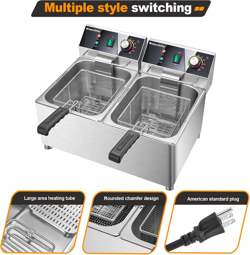 electric turkey fryer Commercial deep fryer with basket 3600W27.4QT with timer26L deepen deep fryer Variable twin
