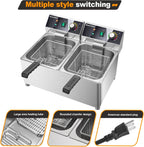 electric turkey fryer Commercial deep fryer with basket 3600W27.4QT with timer26L deepen deep fryer Variable twin