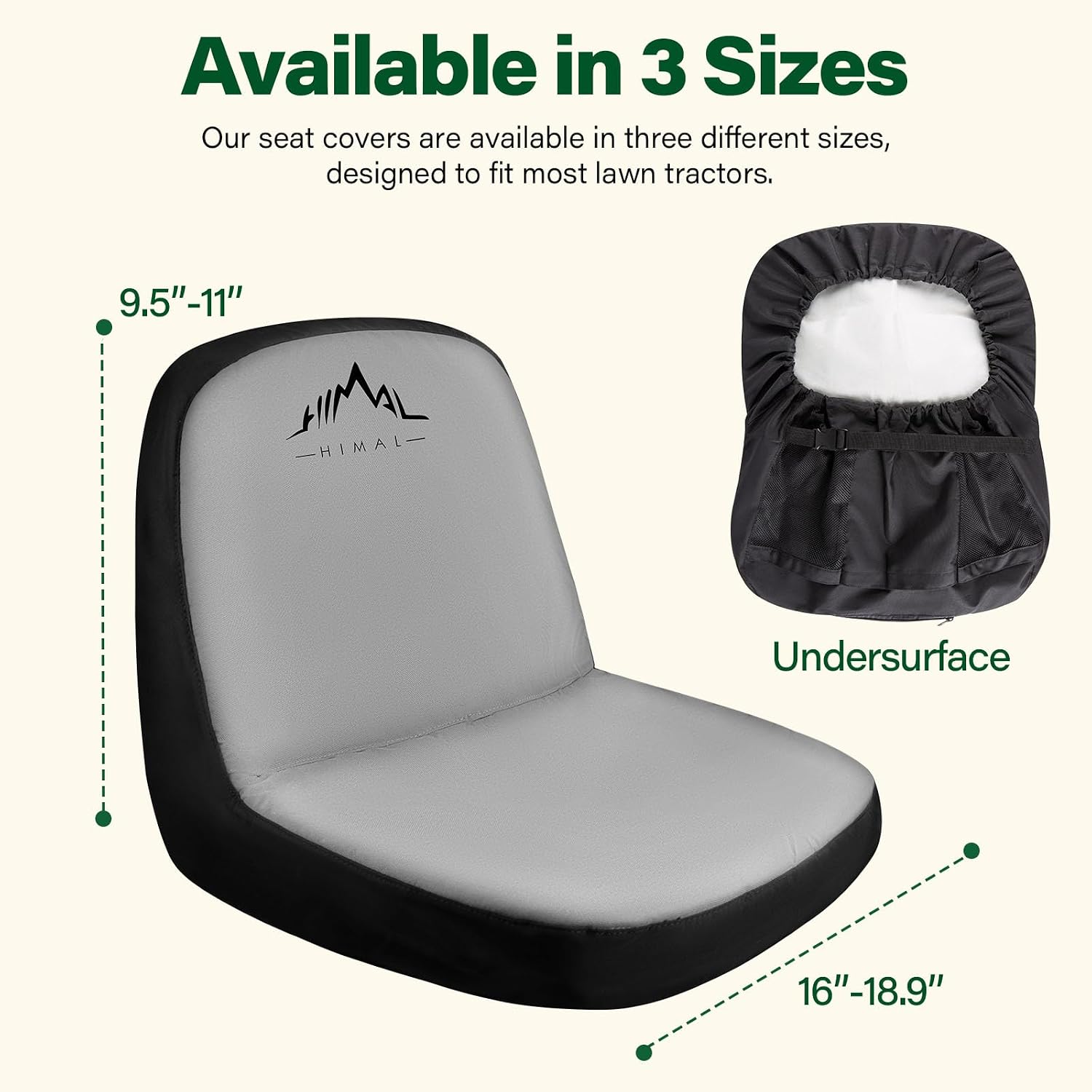 Himal Lawn Mower Seat Cover, Weatherproof Durable Tractor Seat Cover Gray S | Compatible with John Deere, Craftsman