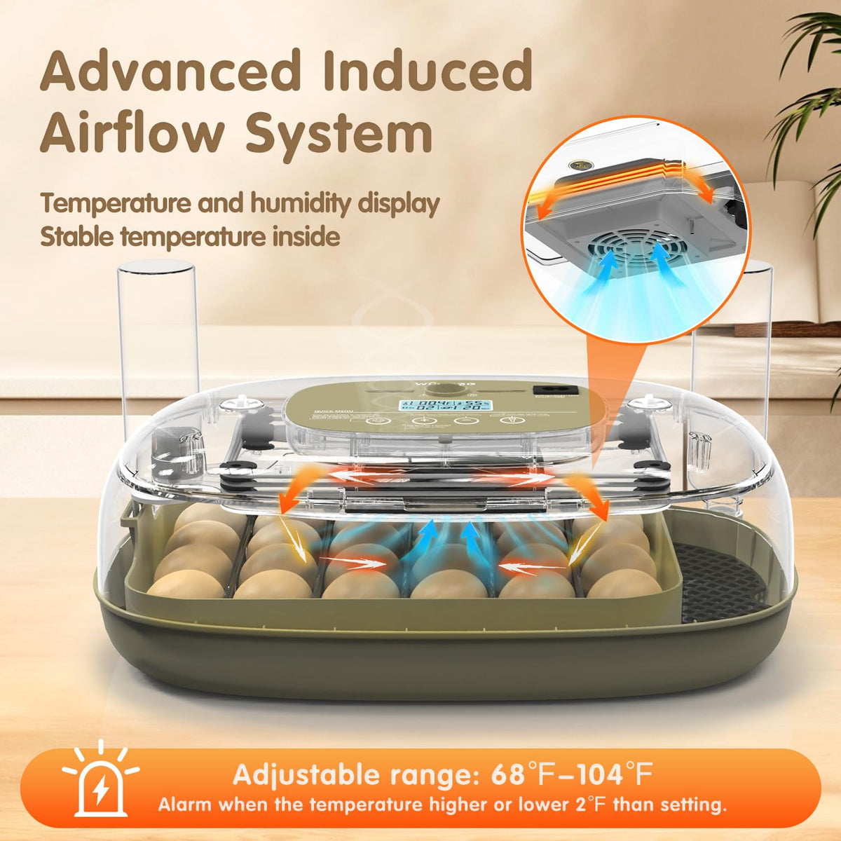 Egg Incubators Incubator for Hatching Eggs 24 Eggs Egg Incubator for Lab Home Farm with Automatic Egg Turning for