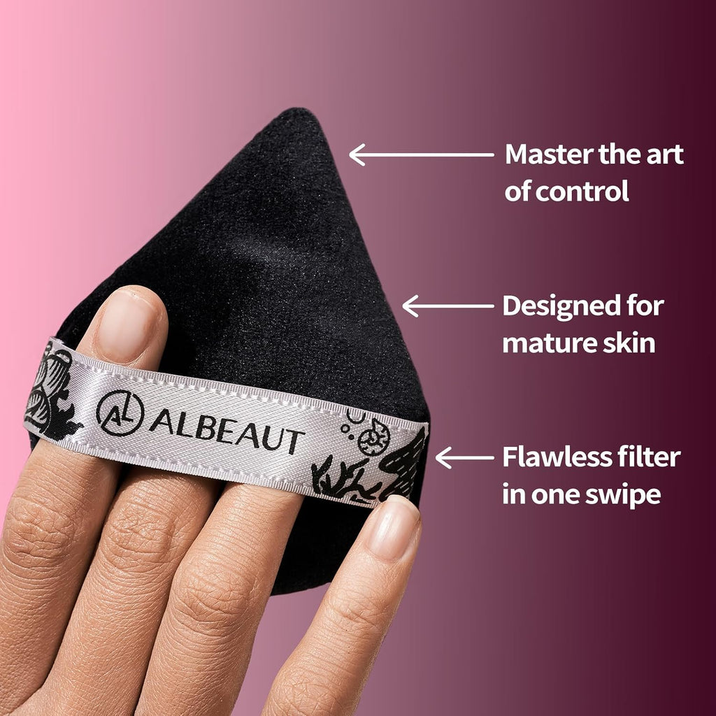 Triangle Powder Puffs 3 Pcs, Velour Makeup Puffs for Foundation