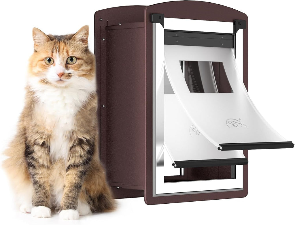 Cat Door for Wall,Steel Frame,Interior and Exterior Wall,Small