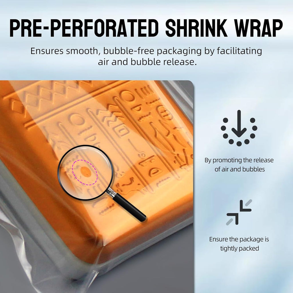 100 Pack Clear POF Heat Shrink Wrap Bags for DIY Gift Packaging
