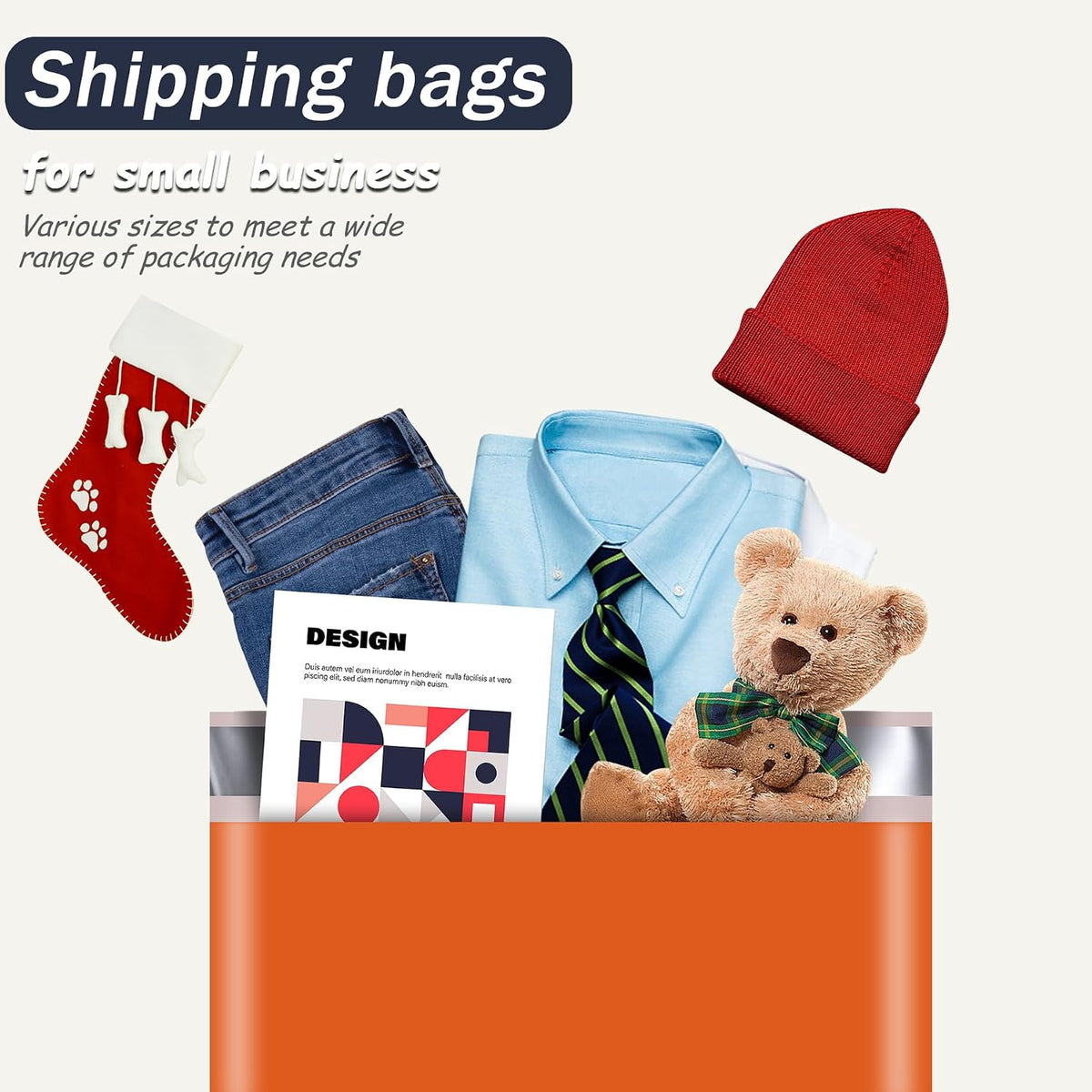 Poly Mailer 9x12 Inch 100Pcs, Shipping Bags for Clothing, Orange