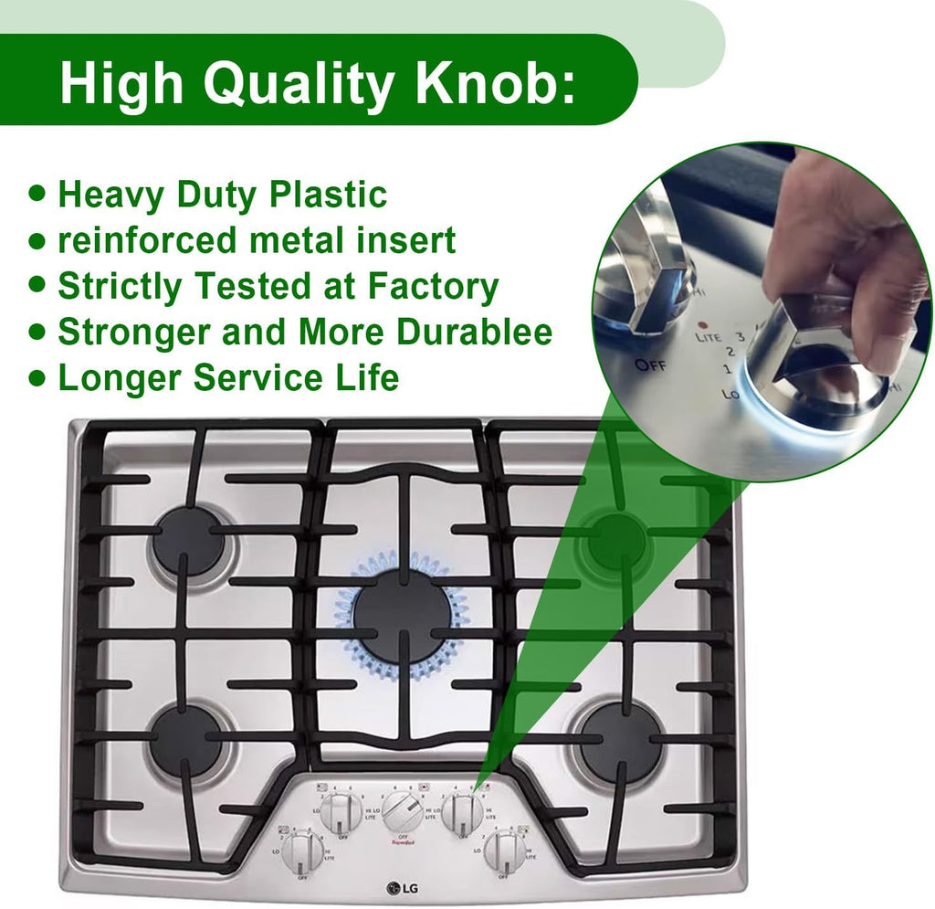 5Pack AEZ73293801 Burner Control Knob Compatible with LG Gas Range