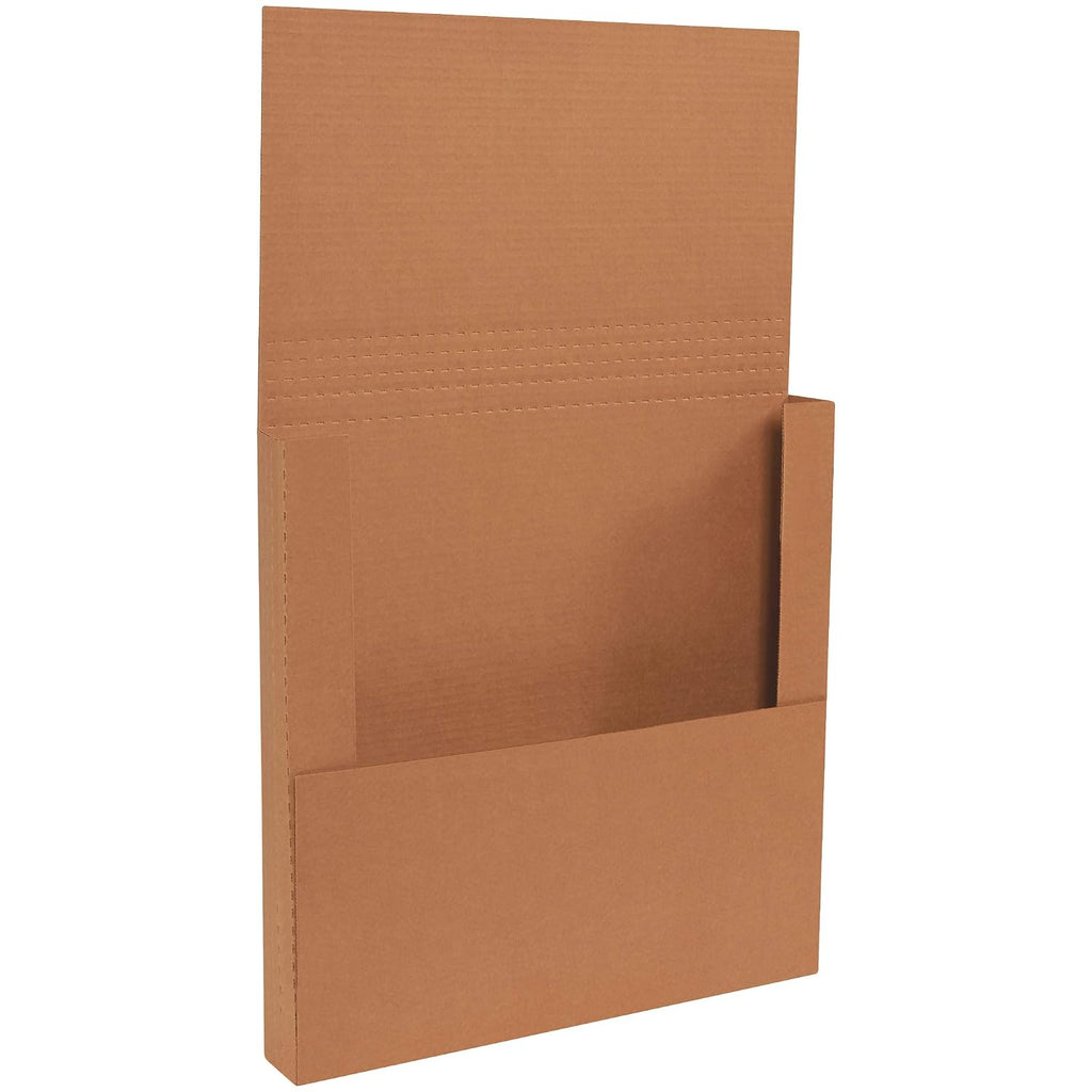 BFM18182BFK Corrugated Cardboard Easy-Fold Mailers, 18 x 18 x 2 Inches, Fold Over Mailers, Adjustable Die-Cut