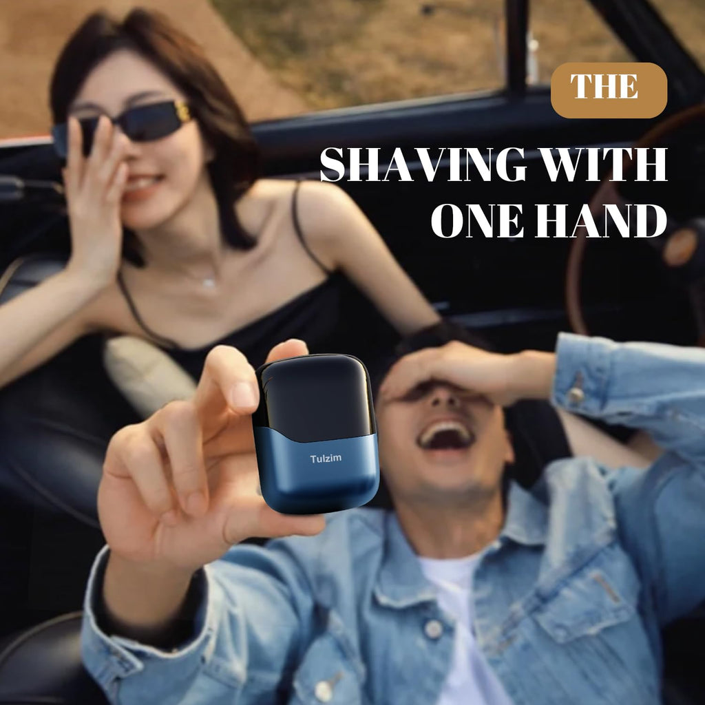 Electric Foil Shaver: 3D Blades & IPX7 Waterproof, Light Blue