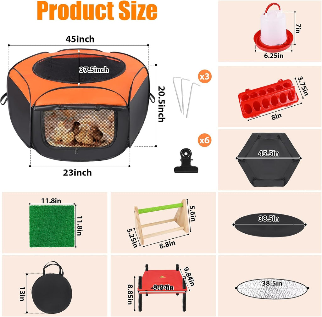 Brooder Box for Chick, Chick Starter Kit with Brooder Heating Plate
