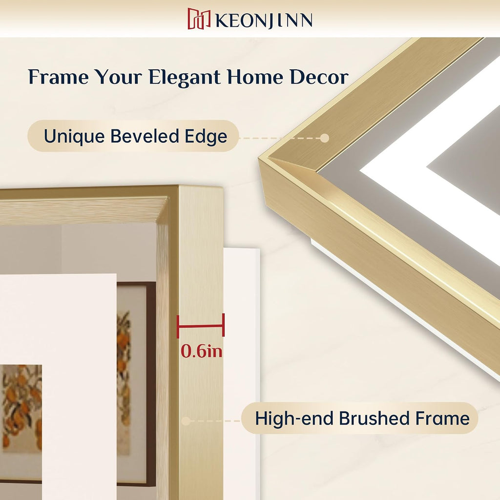 24x30 Inch Gold LED Bathroom Mirror with Light, Frontlit & Backlit | Beveled Edge, Lighted Bathroom Mirror, HD