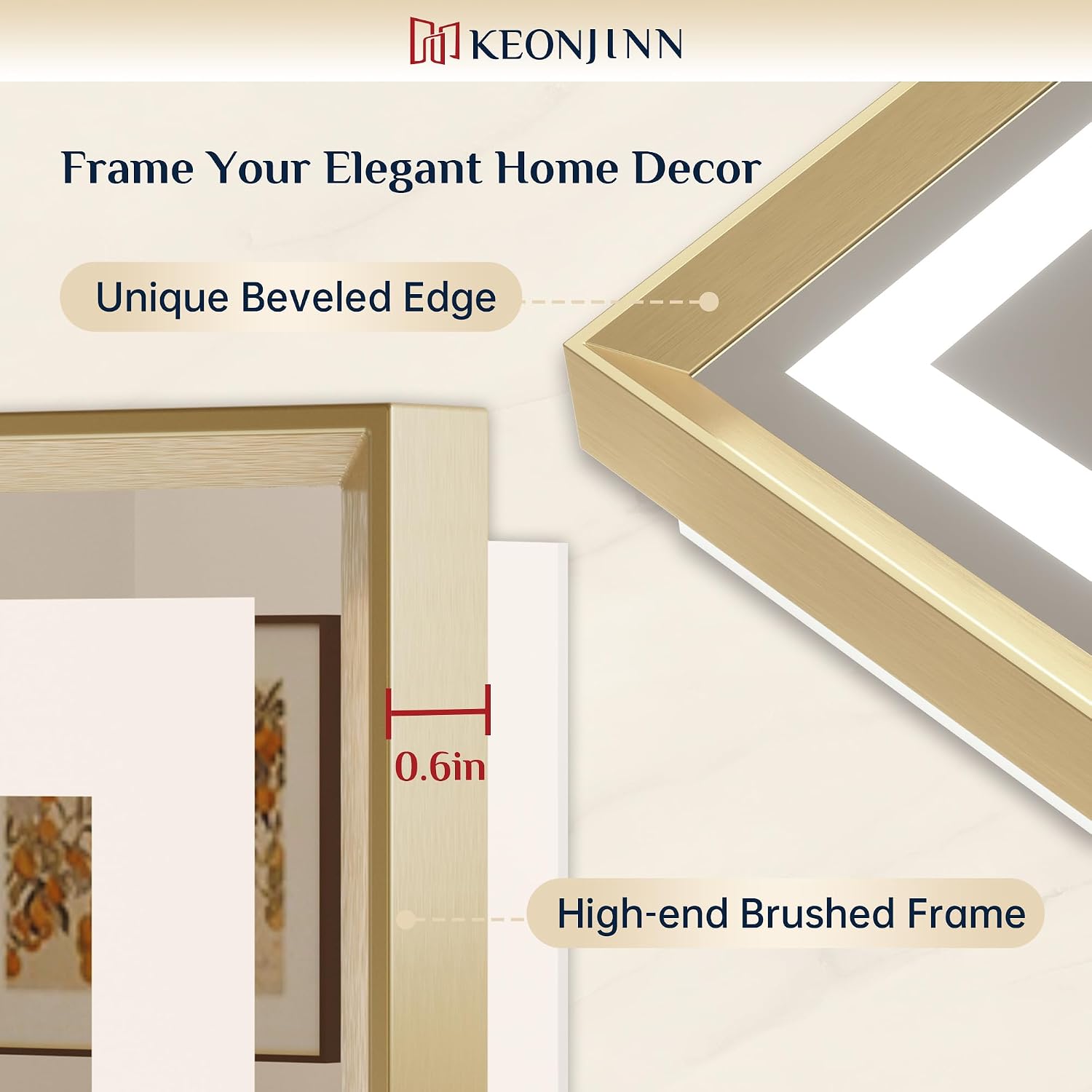 24x30 Inch Gold LED Bathroom Mirror with Light, Frontlit & Backlit | Beveled Edge, Lighted Bathroom Mirror, HD