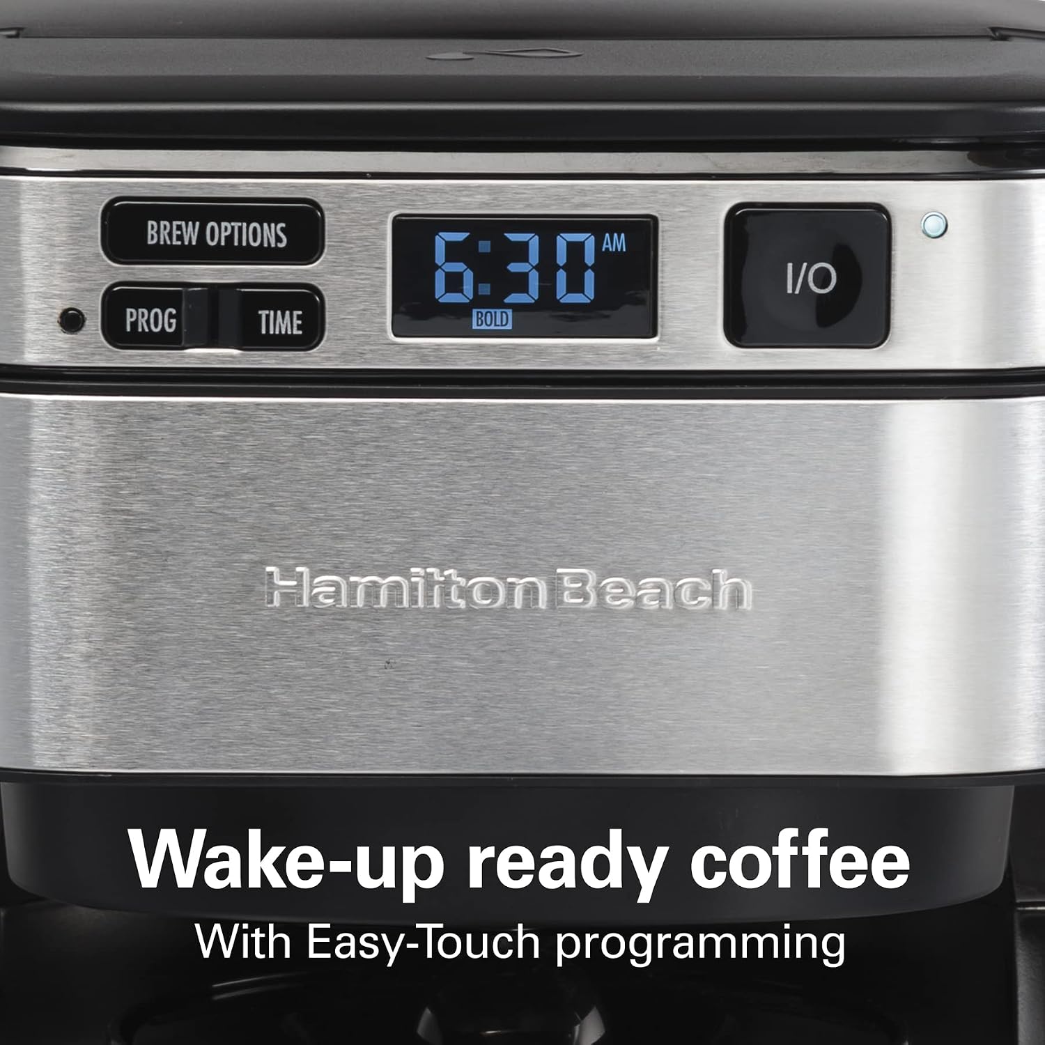 Programmable Coffee Maker, 12 Cups, Front Access Easy Fill, Black (46310) & Hamilton Beach Permanent Gold Tone