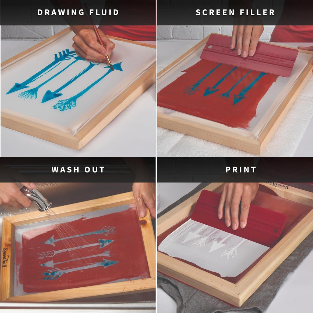 Intermediate Screen Printing Kit - Make Your Own Custom T-Shirt Prints - 2 Fabric Inks, Silk Screen Frame, Drawing