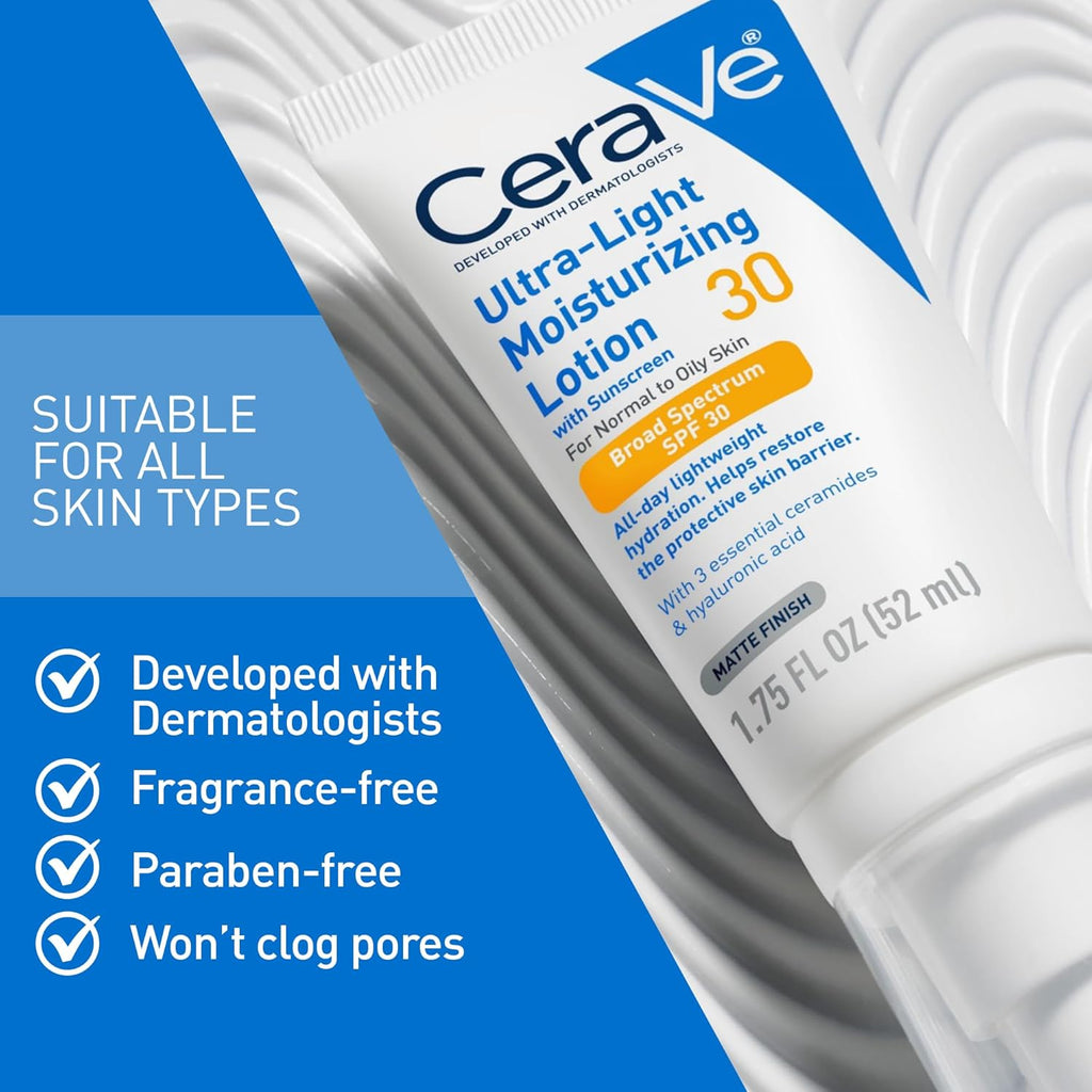 Ultra-Light Moisturizing Lotion SPF 30, Sunscreen for Face, 1.7oz