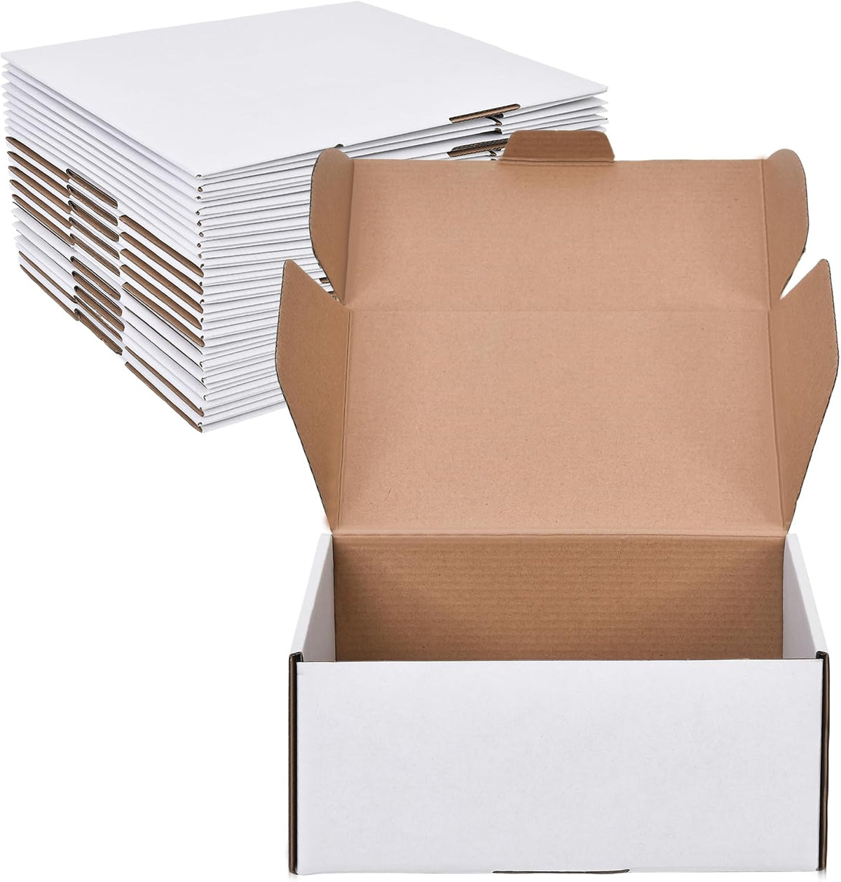 9x6x4 Inches Shipping Boxes Set of 15,White Corrugated Cardboard Box Literature Mailer for Small Business, Literature