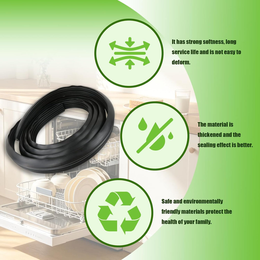 Dishwasher Rubber Door Seal, Door Gasket Replacement, Fits for LG LDS5540ST LDS5540WW