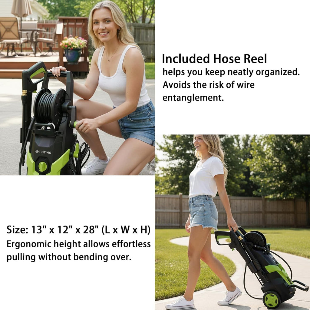 2026New Power Pressure Washer 4800PSI with 4 Quick Connect Nozzles,Inlet Hose & Filter, Foam Cannon for