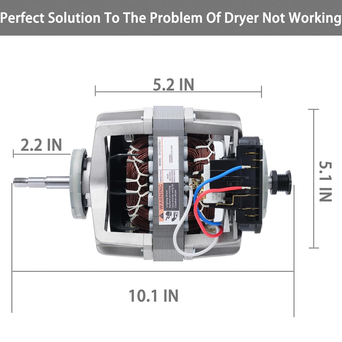 DFS270ZSEL1 Dryer Motor for Samsung DV42H5000EW/A3, DV45H7000EW/A2, DV42H5200EW/A3, DV42H5200GF/A3, DV40J3000EW/A2, DV365ETBGWR/A3, DV48H7400EW/A2, Replacement DC31-00055G.
