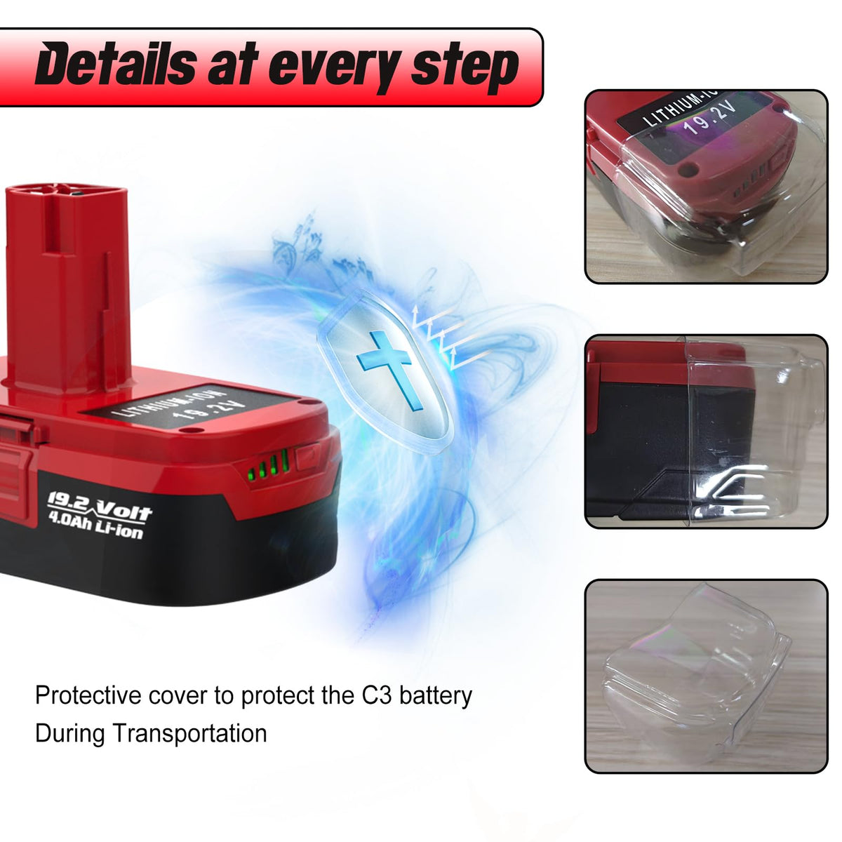 4.0Ah C3 19.2V Kits Replace for Craftsman 19.2 Volt Battery