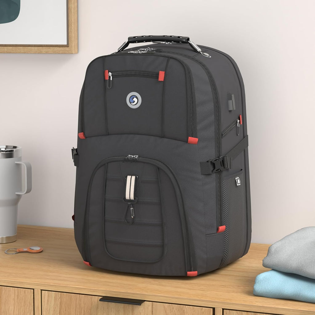 Extra Large 50L Travel Laptop Backpack with combination lock, College Backpack Airline Approved Business Work Bag Fit