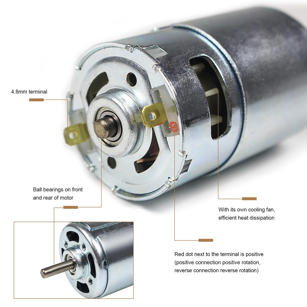 RATTMMOTOR DC Motor CNC 997 Spindle Motor 400W 12-48VDC 0.99N.m