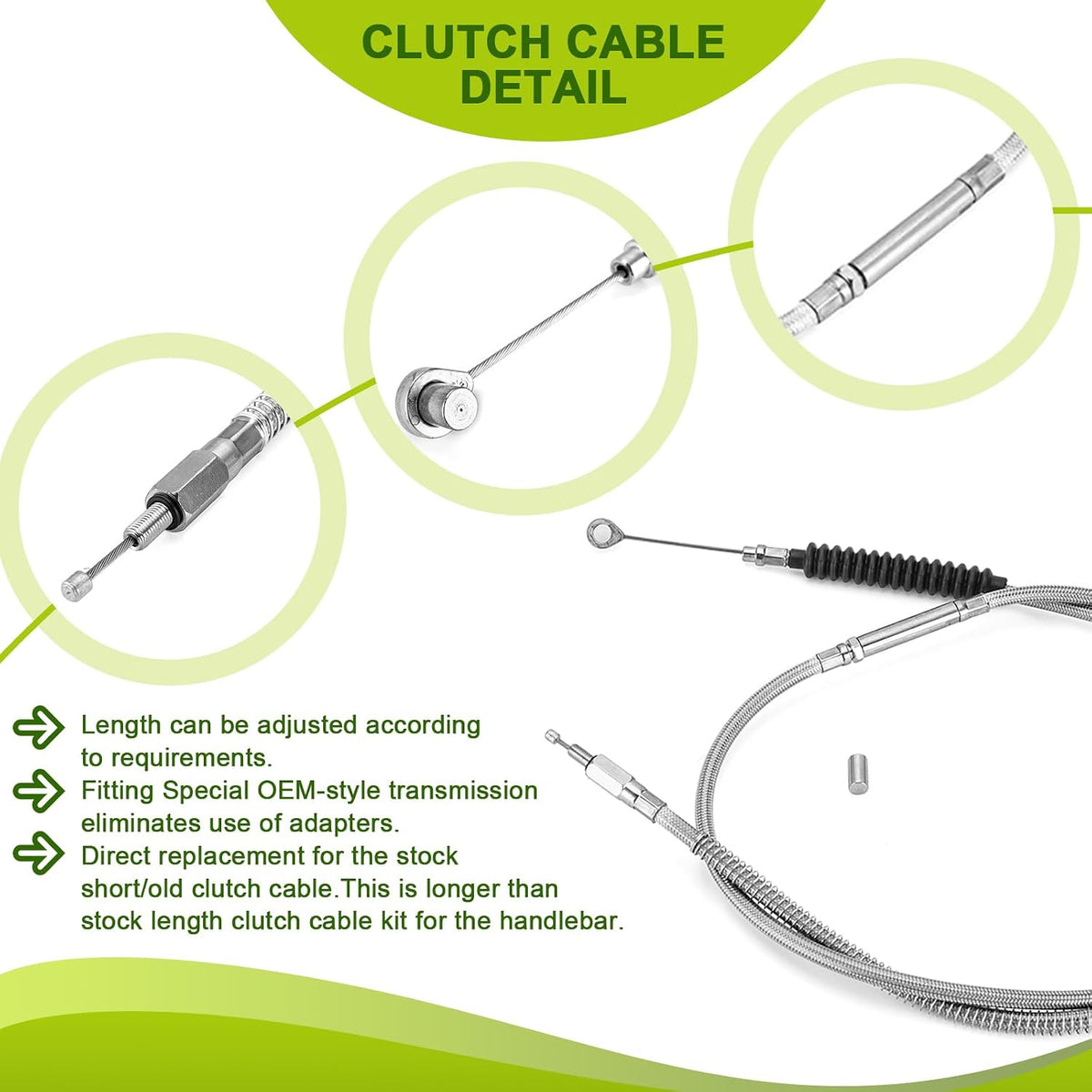 Mofun Throttle/Clutch Cable, Brake Line Fit for Harley Softail 2000-2006