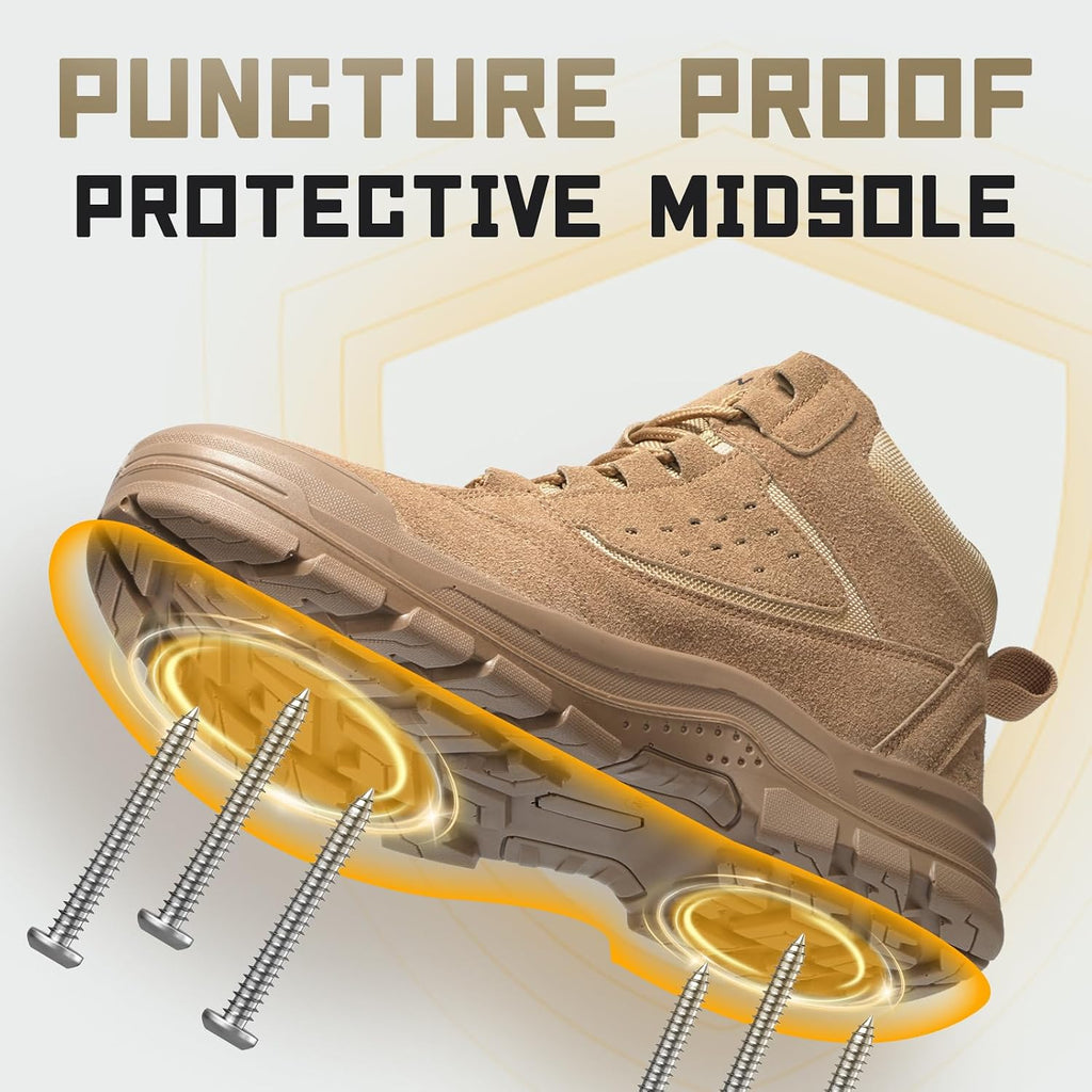 Steel Toe Boots for Men Women Lightweight Work Boots Pioneer Series | ASTM Certificated Safety Shoes, Width Option