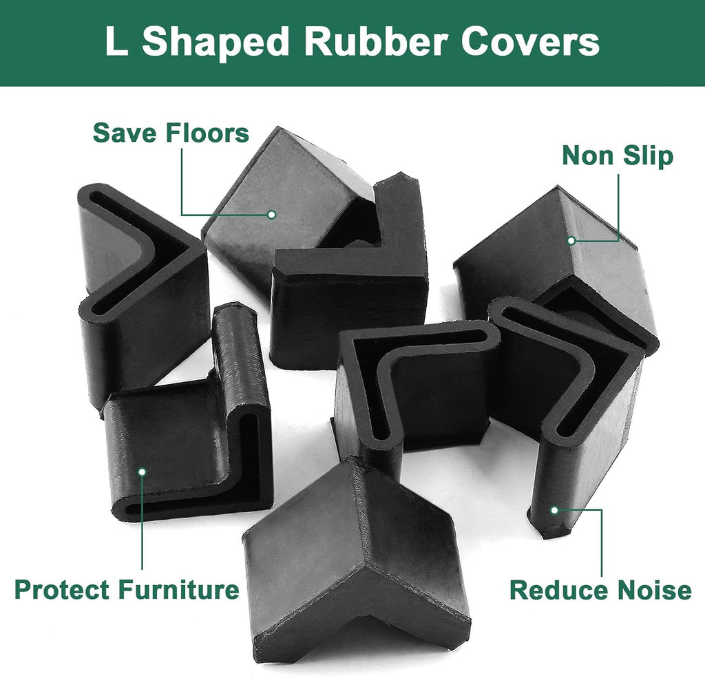 Bivethoi Rubber Caps Angle Iron End Caps, 1 Inch / 25mm, Black