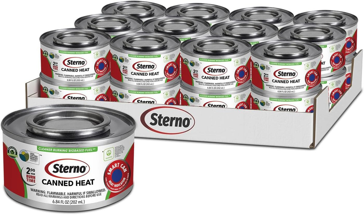 Canned Heat Ethanol Gel Fuel, 2-Hour Burn, 24 Pack