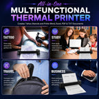 Tattoo Stencil Printer, Wireless Thermal Printer, Support Multi Sizes up to A4, Thermal Stencil Printer, 10 Transfer