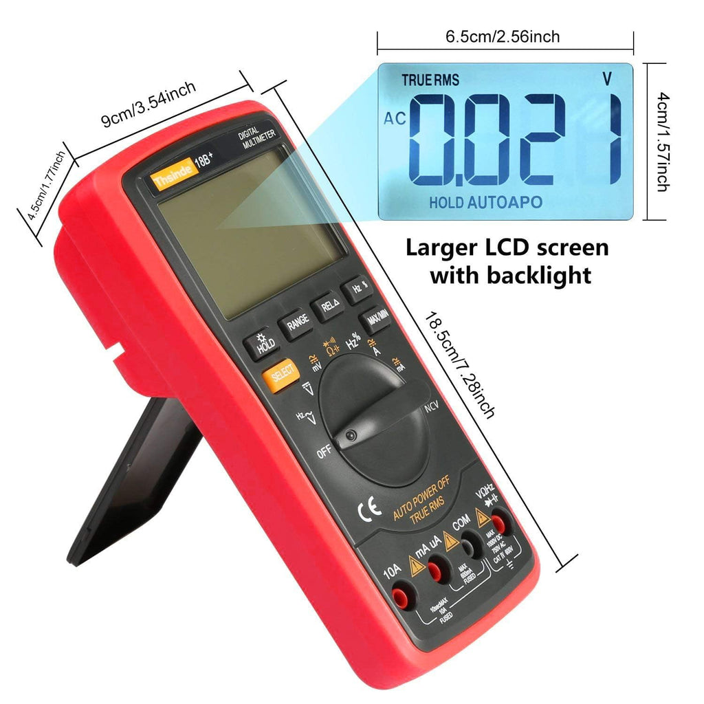 6000 Counts TRMS Auto Ranging Digital Multimeter, Red
