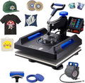 Heat Press Machine 15x15 in Upgrade 5 in 1 Heat Transfer Machine Blue | Multifunction Transfer Machine Sublimation