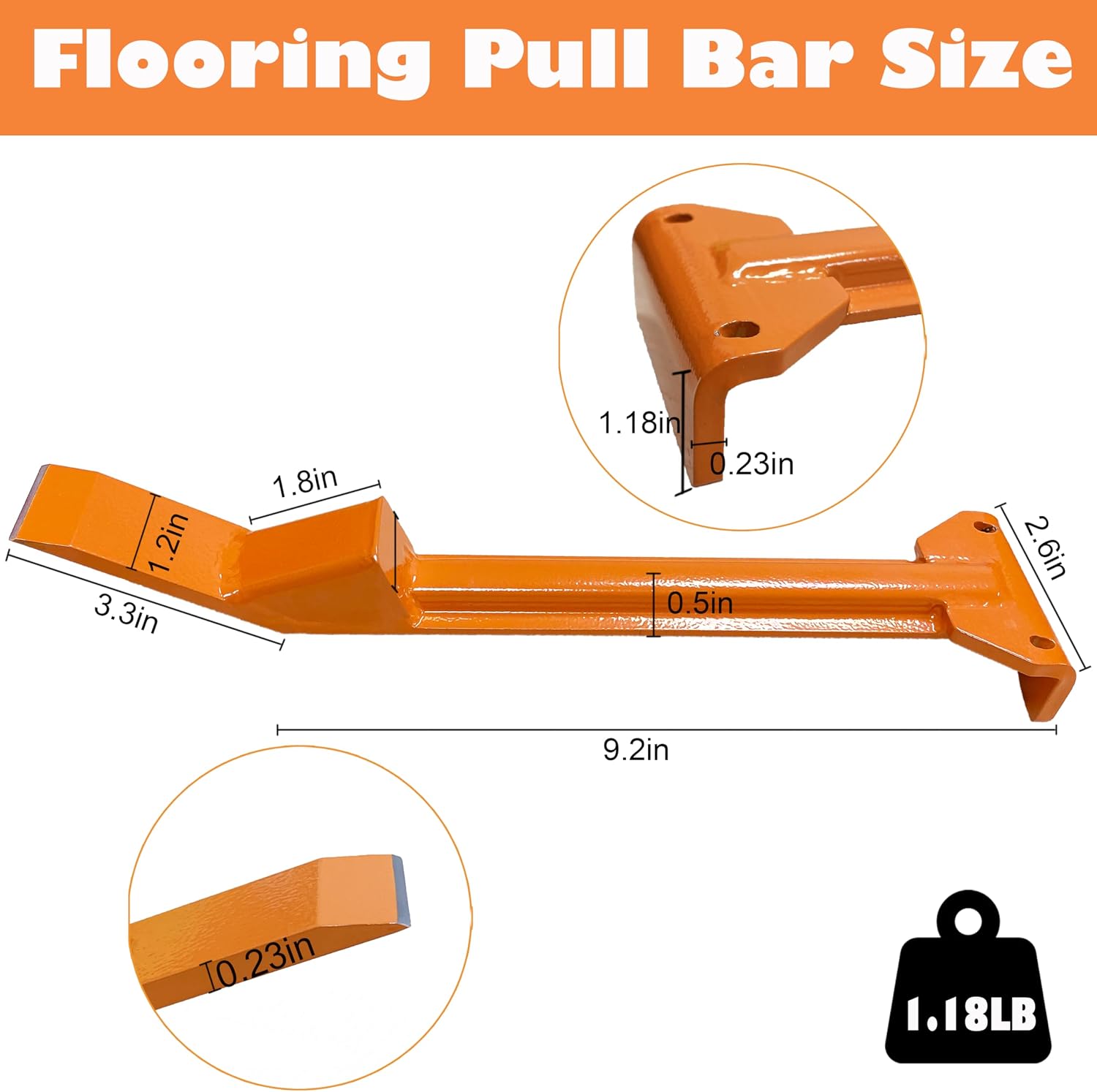 Vinyl Pull Bar Flooring Jack Tool - Heavy Duty 12" NK-EH400 Steel Tool
