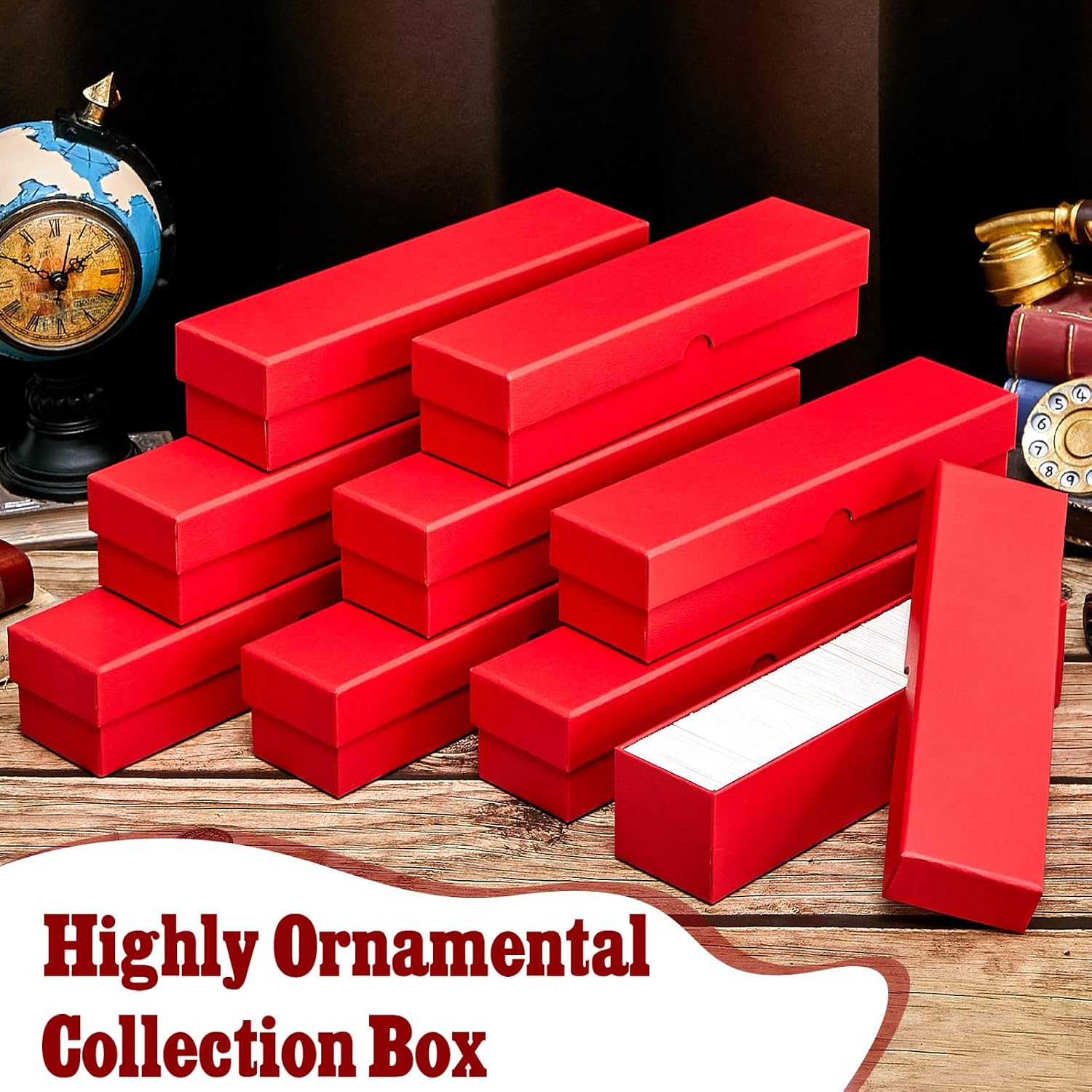 4 Pcs Coin Storage Box 2x2 Inch Flip Collectors Holders, Red | Cardboard Holders for Coin Collection, Fits Cents