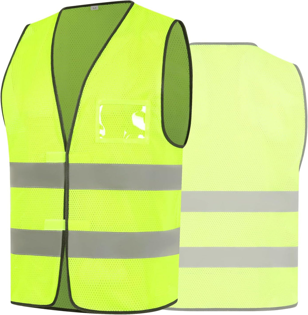 Reflective High Visibility Safety Vest for Men Women ANSI Class 2 Hi Vis Safety Vests Mesh Fabric Neon Work Jacket