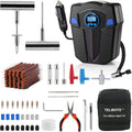 Tire Repair Kit, Tire Inflator Portable Air Compressor, Heavy Duty Flat Tire Repair Kit With 12V Air Pump For SVU
