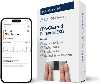 1-Lead EKG Monitor, Medical-Grade FDA-Cleared Personal Heart Monitor, Detects Normal, AFib & Arrhythmias, 30 Second