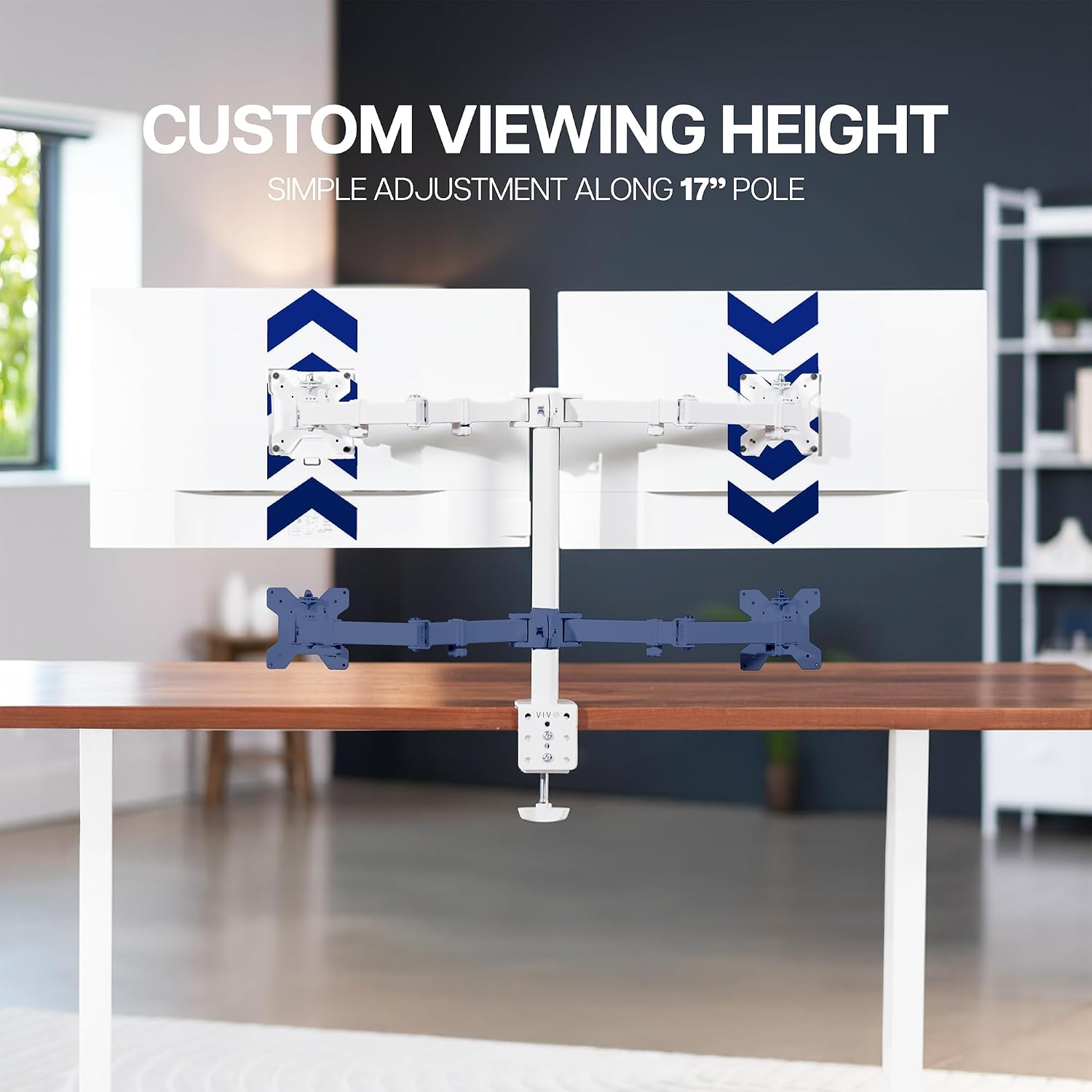 Dual Monitor Desk Mount for 13 to 30 inch Screens, STAND-V002W | White, Articulating, Adjustable Monitor Arm, Grommet