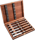 Wood Chisel Set, 6PCS 1/4-1 Inch CR-V Chisels with Wooden Case | Woodworking Carving Chisel Kit, CR-V Steel HRC60