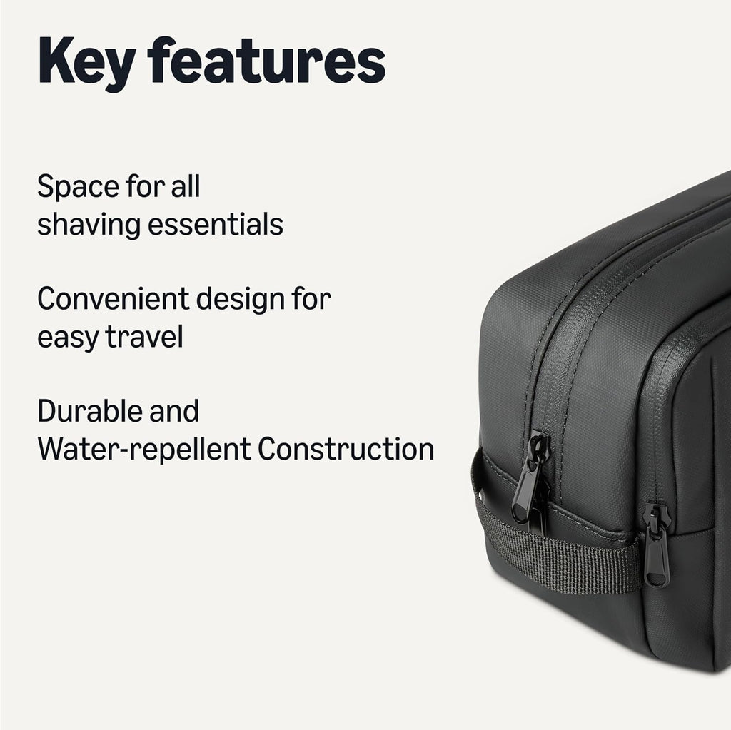Large Travel Cosmetic Bag, Dopp Kit, Shaving Bag, Black