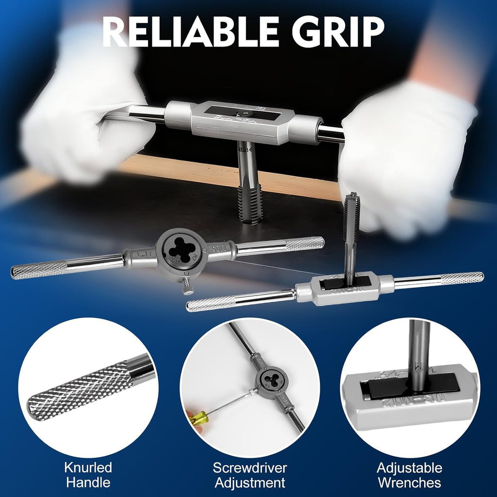 Tap and Die Set M3-M12, 80pcs Thread Repair Kit